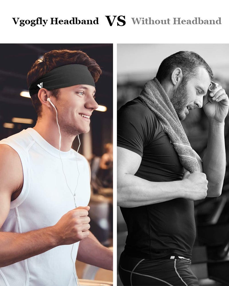 Vgogfly Running Headbands for Men Sweatbands Sports Sweat Bands Mens Workout Thin Fitness Gym Yoga 4 Pack - Image 5